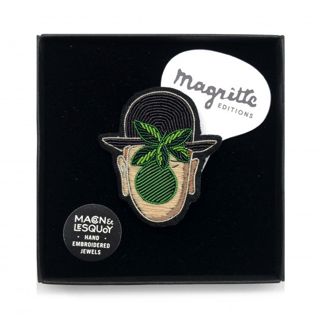 Magritte - Visage - Broche Brodée Main - Macon&Lesquoy