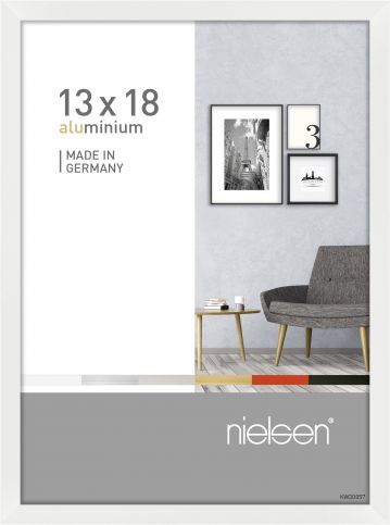 Cadre en aluminium blanc brillant 13x18cm - Nielsen