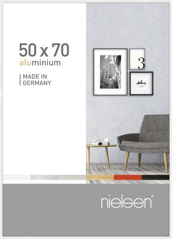 Cadre en aluminium blanc brillant 50x70cm - Nielsen