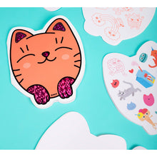 Charger l&#39;image dans la galerie, Kitty - cahier d&#39;activité en forme de chat avec stickers - OMY
