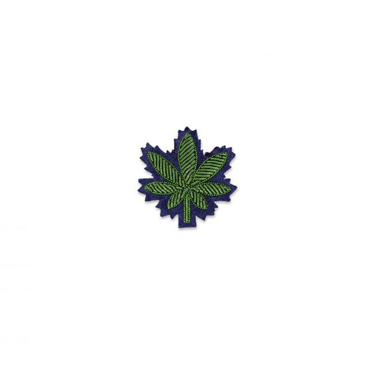 Feuille de Cannabis - broche brodée main collection Kiff Kiff - Macon&Lesquoy