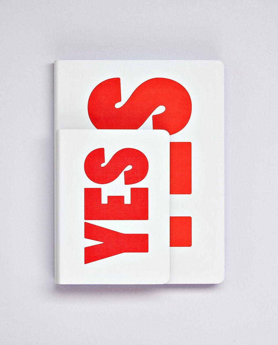 Yes No - Carnet en cuir souple rouge et bleu sur fond blanc - 256 pages - Nuuna