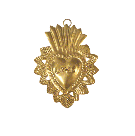 Coeur Maya Love Doré - Ex-voto en acier patiné - Boncoeurs
