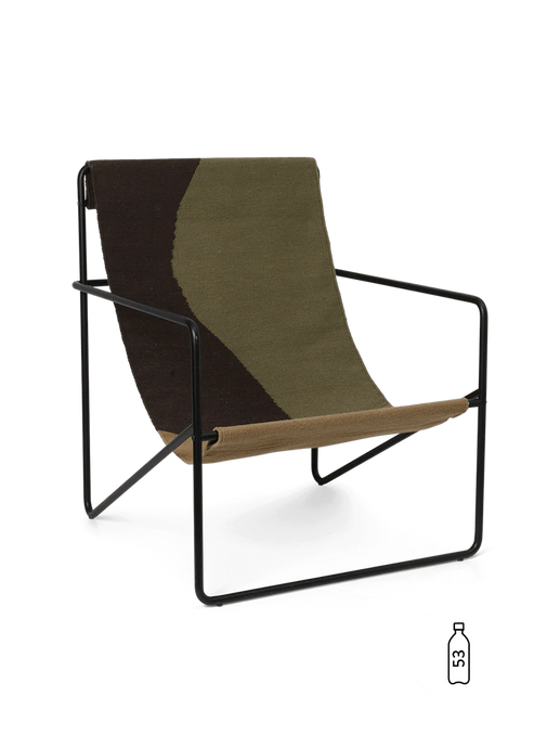 Fauteuil Desert Black/dune - fauteuil d'exterieur en toile reyclée - Ferm Living