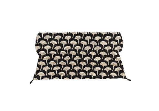 Edredon Ginko - feuilles de Ginko sur fond noir - 85x200 cm - Boncoeurs