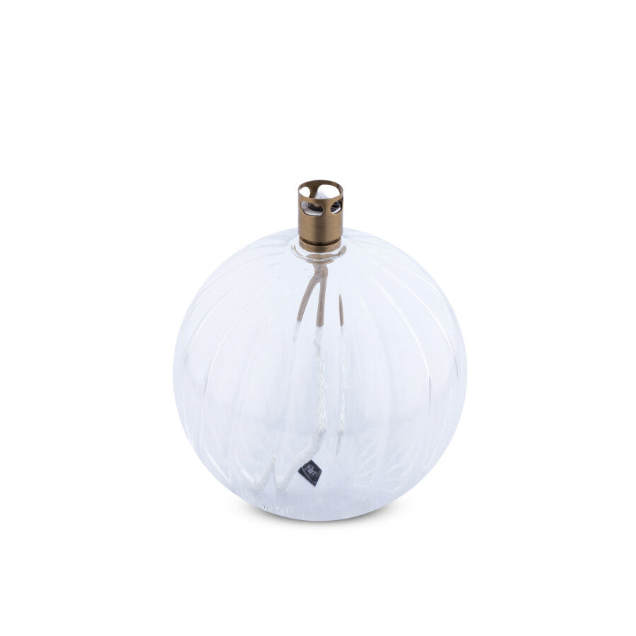 Elegant M - Lampe à huile mèche éternelle ronde striée finition laiton - Peri Design  