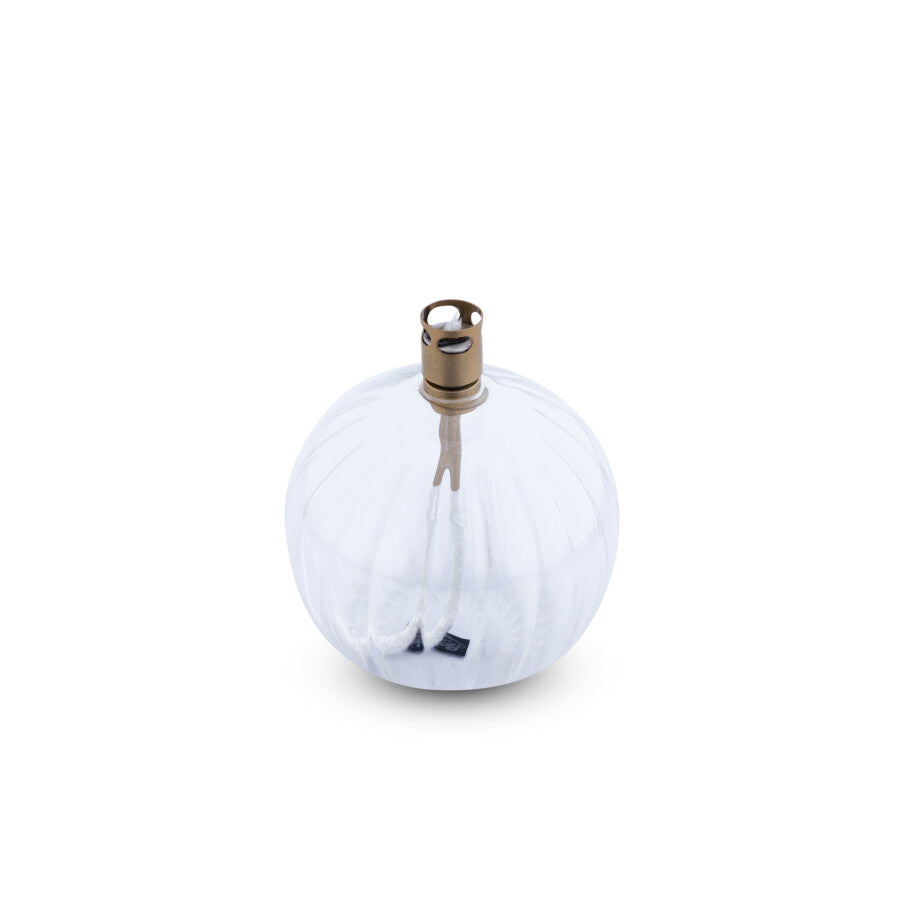 Elegant S - Lampe à huile mèche éternelle ronde striée finition laiton - Peri Design