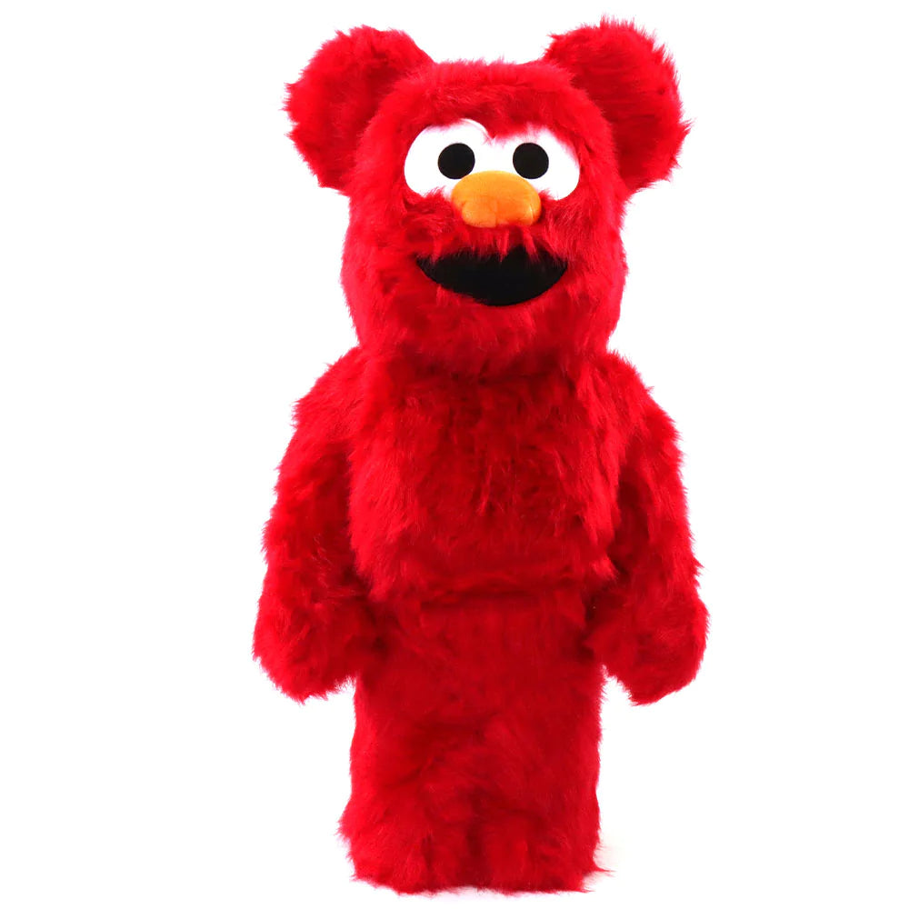 Bearbrick Sésame Street Elmo V2 -1000% - figurine ourson en fourrure rouge - Medicom Toy