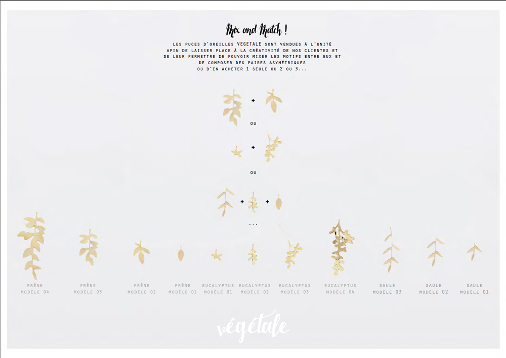 Saule 01 - Boucle d'oreille en forme de feuille de saule - fabriquée à la main par Christelle dit Christensen