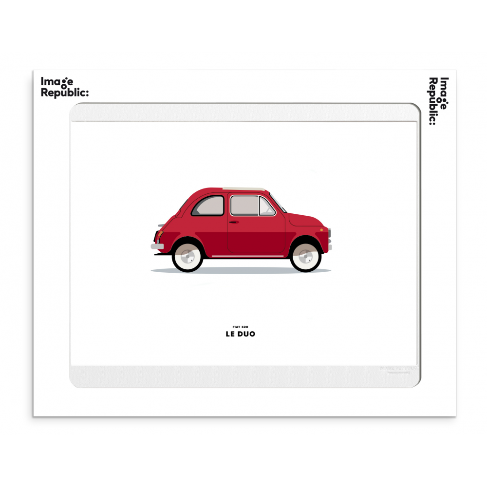 Fiat 500 rouge - affiche 30x40 cm - collection Le Duo - Image Republic