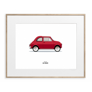 Fiat 500 rouge - affiche 30x40 cm - collection Le Duo - Image Republic