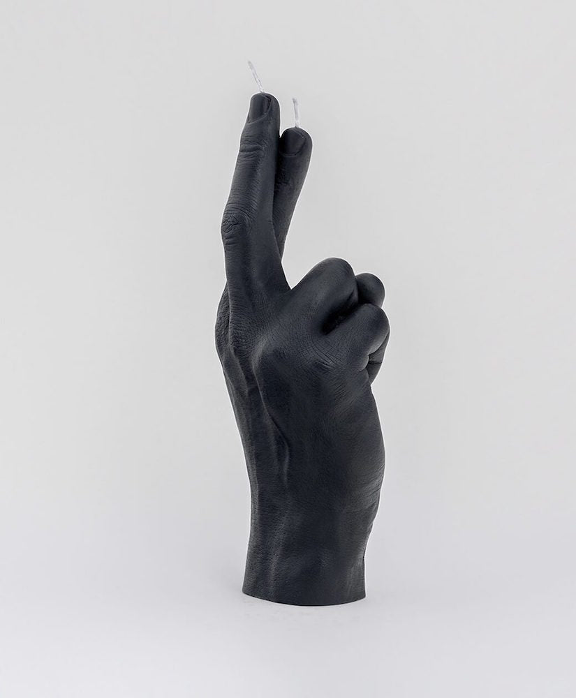 Fingers Crossed - Bougie main noire doigts croisés - Candle Hand
