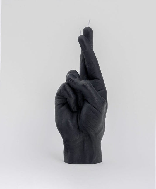 Fingers Crossed - Bougie main noire doigts croisés - Candle Hand