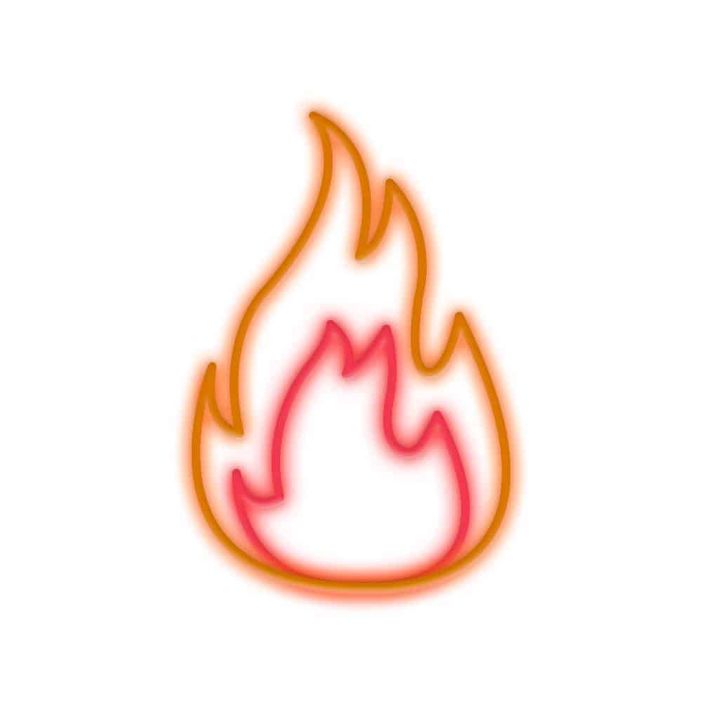 Néon Fire - enseigne lumineuse avec plexiglass en forme de flamme - Candy Shock