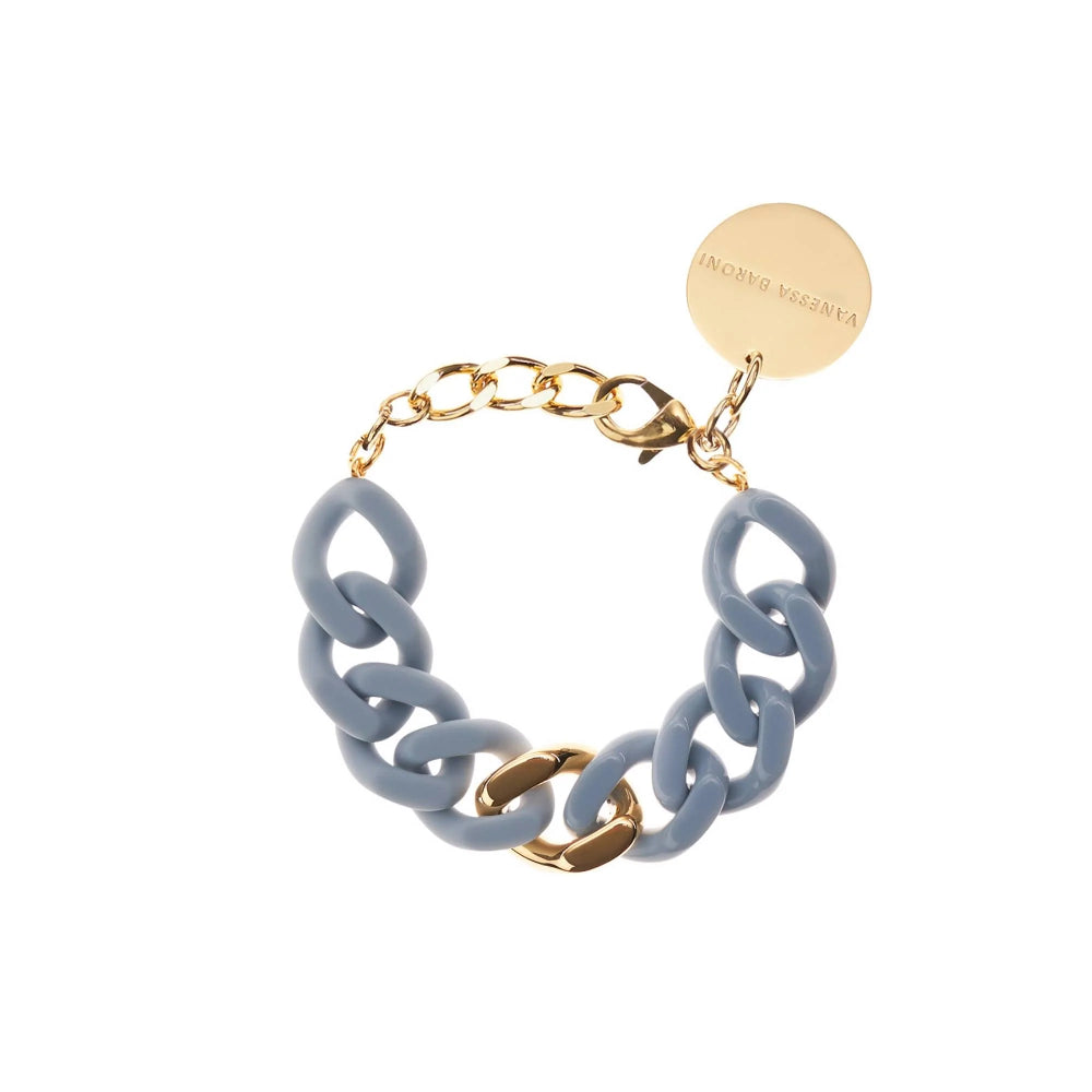 Flat Chain 2 Colors With Gold - Bracelet grosses mailles en acétate - Vanessa Baroni