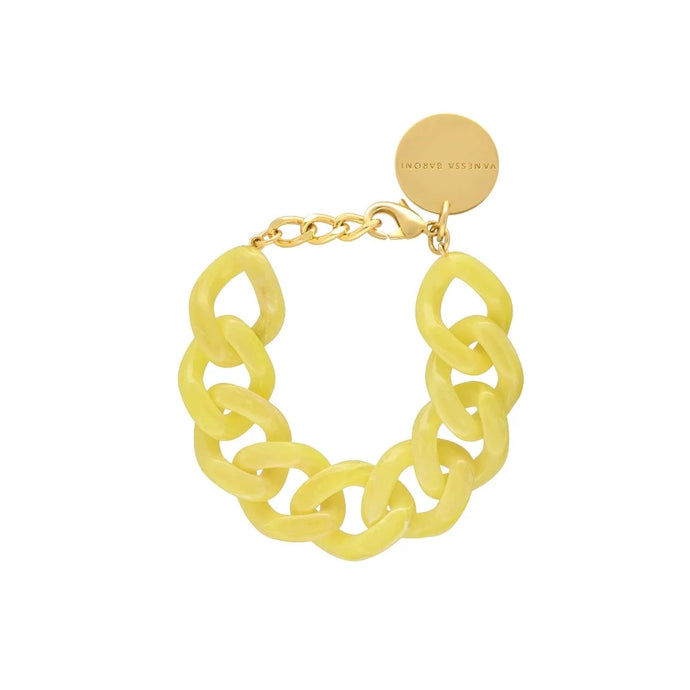 Flat Chain Jaune Marble - Bracelet grosses mailles - Vanessa Baroni