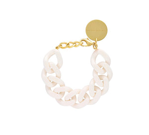 Flat Chain Off White - bracelet maille en acétate - Vanessa Baroni