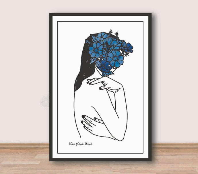 Être Fleur Bleue - Affiche A3 - Palm illustrations