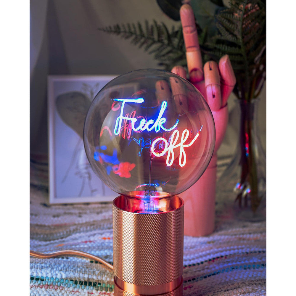 Fuck Off - ampoule transparente à message LED - message in the bulb