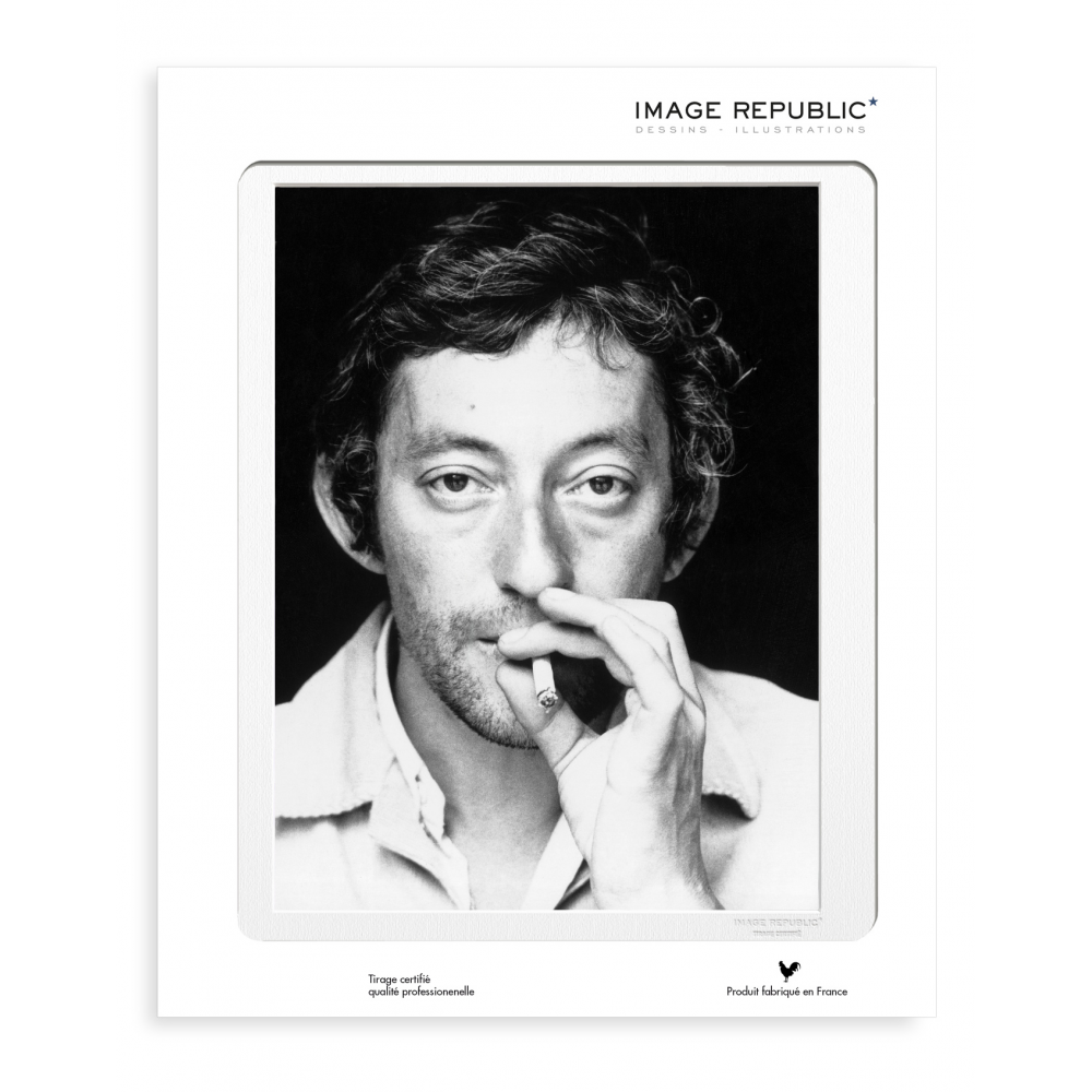 Gainsbourg Portrait - tirage noir et blanc sur papier Canson - Image Republic