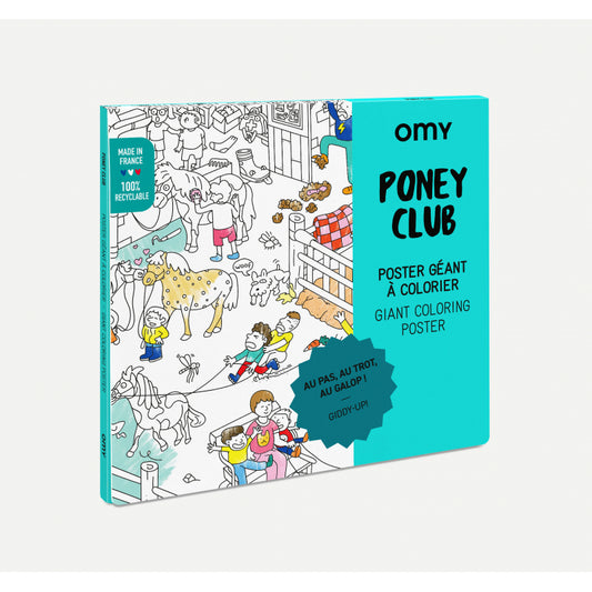 poney club - poster géant 70x100 cm à colorier - OMY
