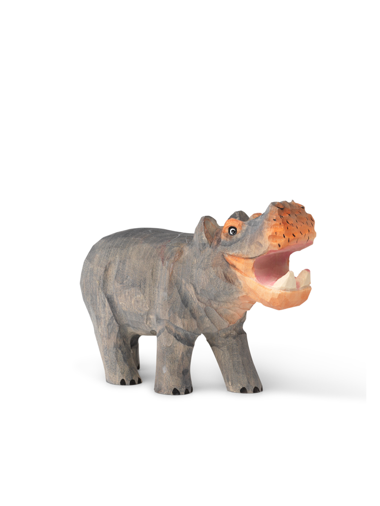 Hippo en bois, sculpté et peint à la main par Ferm Living