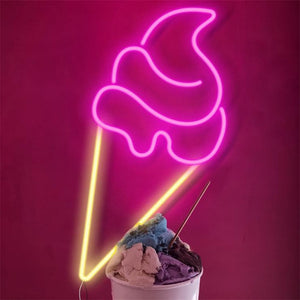 Ice Cream 40 - Enseigne lumineuse Néon LED glace - Candy Shock