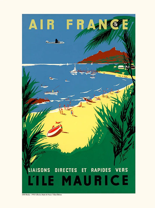 Ile Maurice - Affiche 30x40 cm - collection Air France - Salam Editions