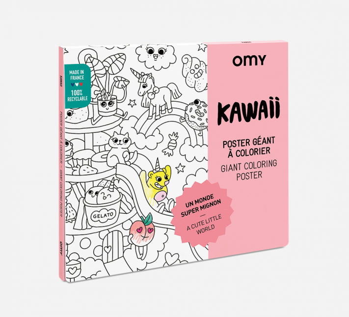 Kawaii - coloriage 70x100 cm - fabriqué en France - Omy