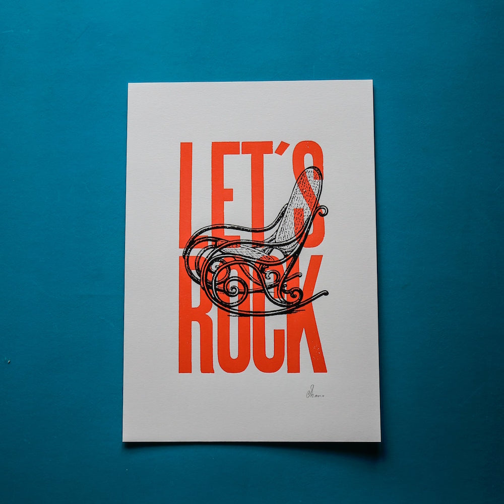 Let's Rock - Sérigraphie signée - Imprimée en Bretagne - Pappus Editions