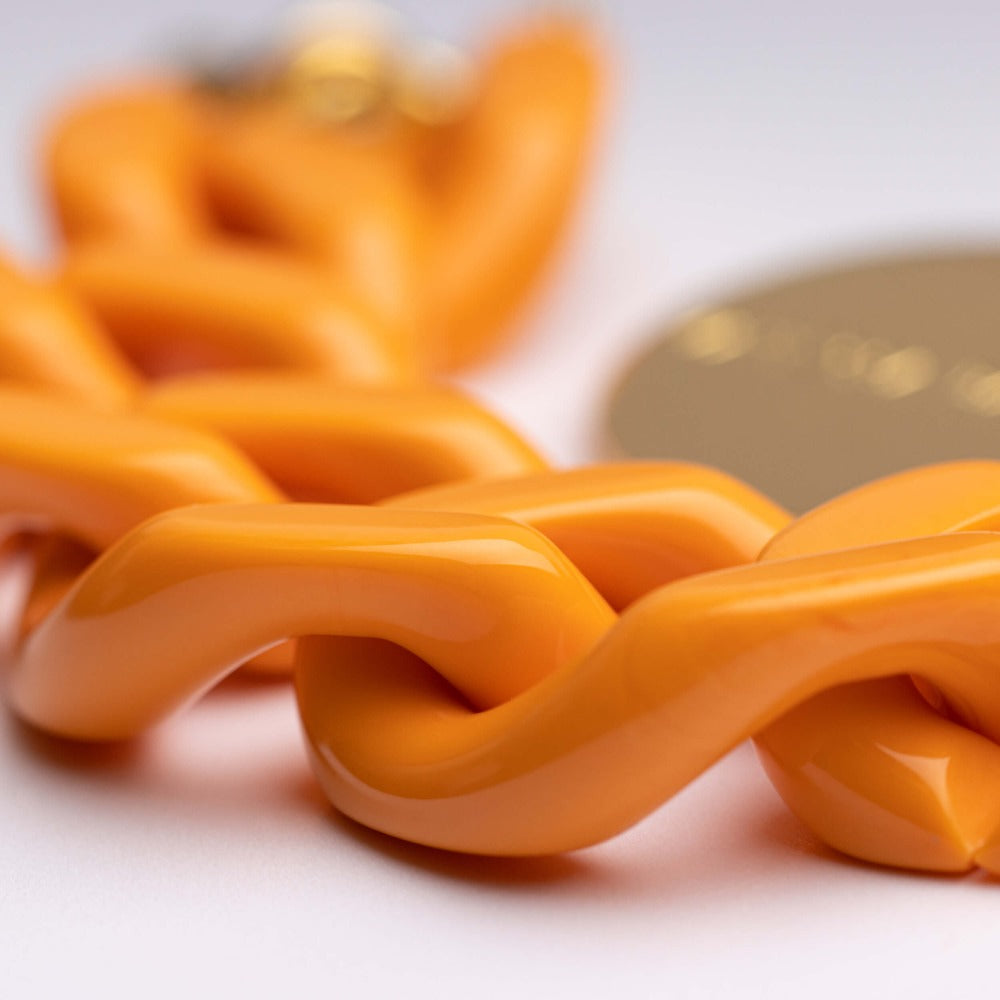 Flat Chain Light Orange - bracelet à grosses mailles en acétate - Vanessa Baroni