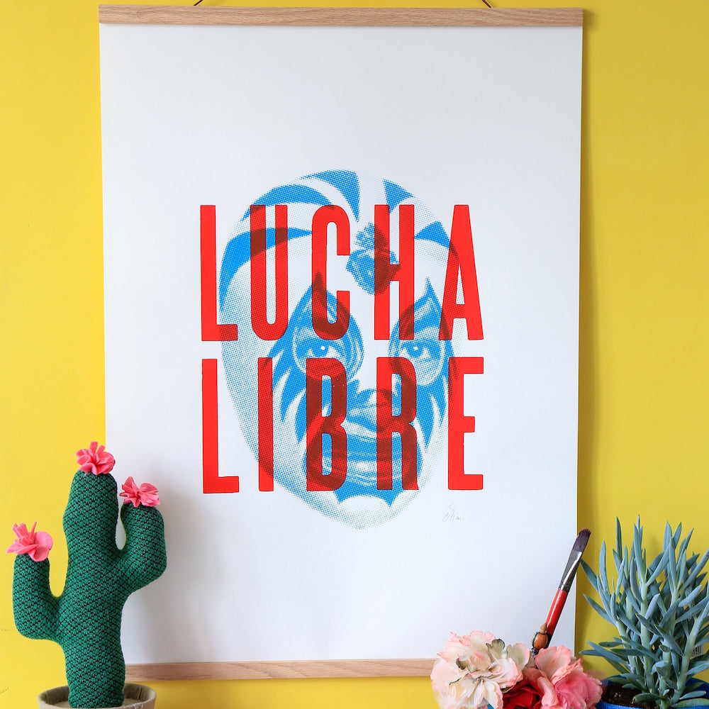 Lucha Libre - Sérigraphie signée 50x70cm - Pappus Editions