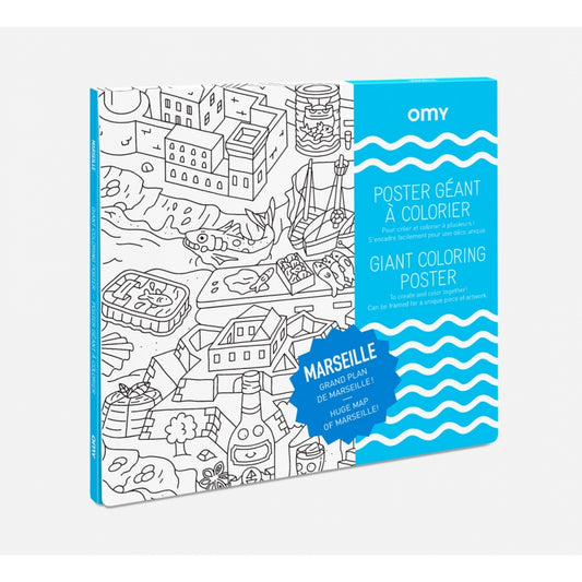 Marseille - Poster Géant à Colorier - 70x100 cm - Omy