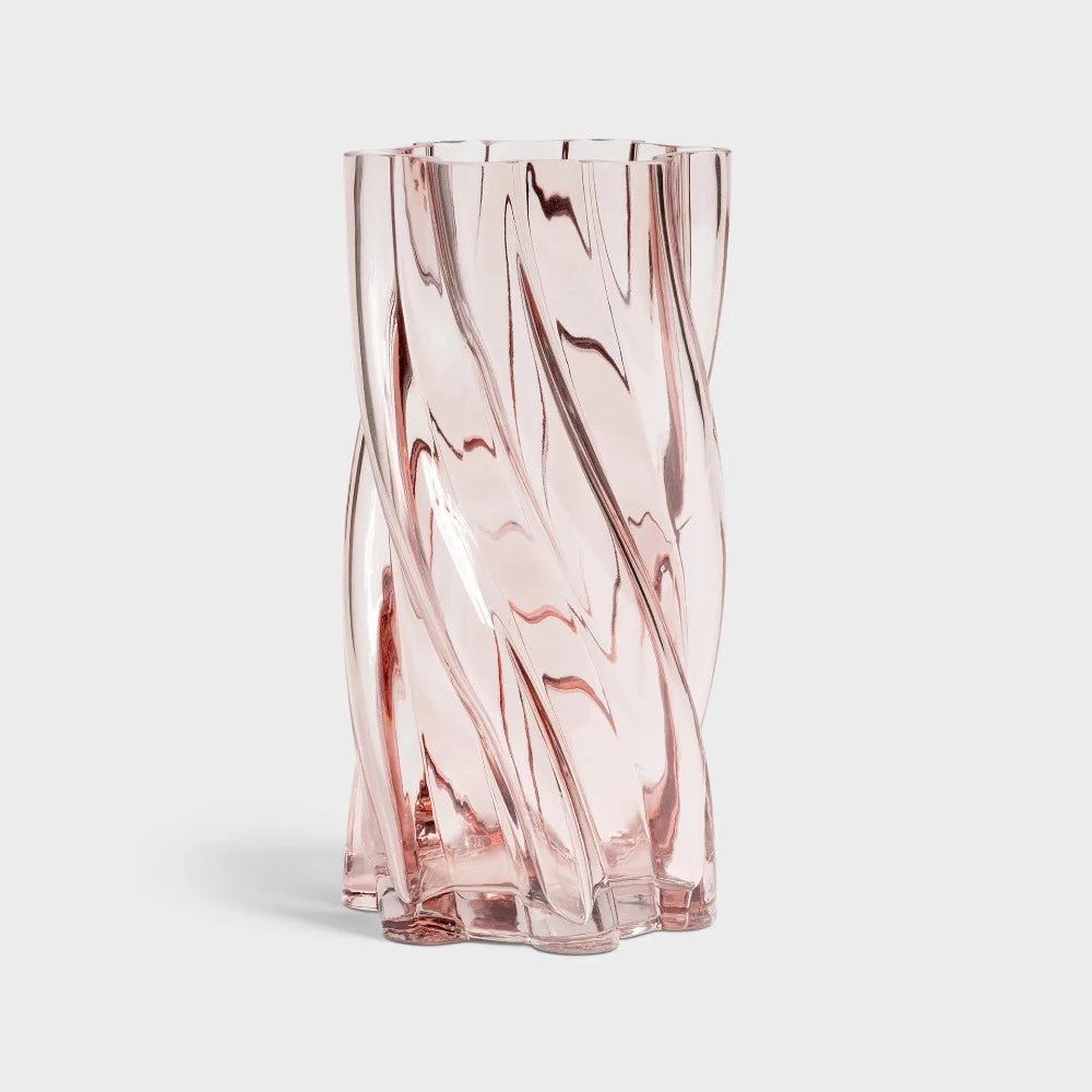 Marshmallow Pink - Vase en verre torsadé - Klevering