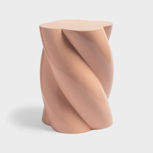 Marshmallow Pillar Rose - Table d'Appoint ondulée en fibre de verre - Klevering
