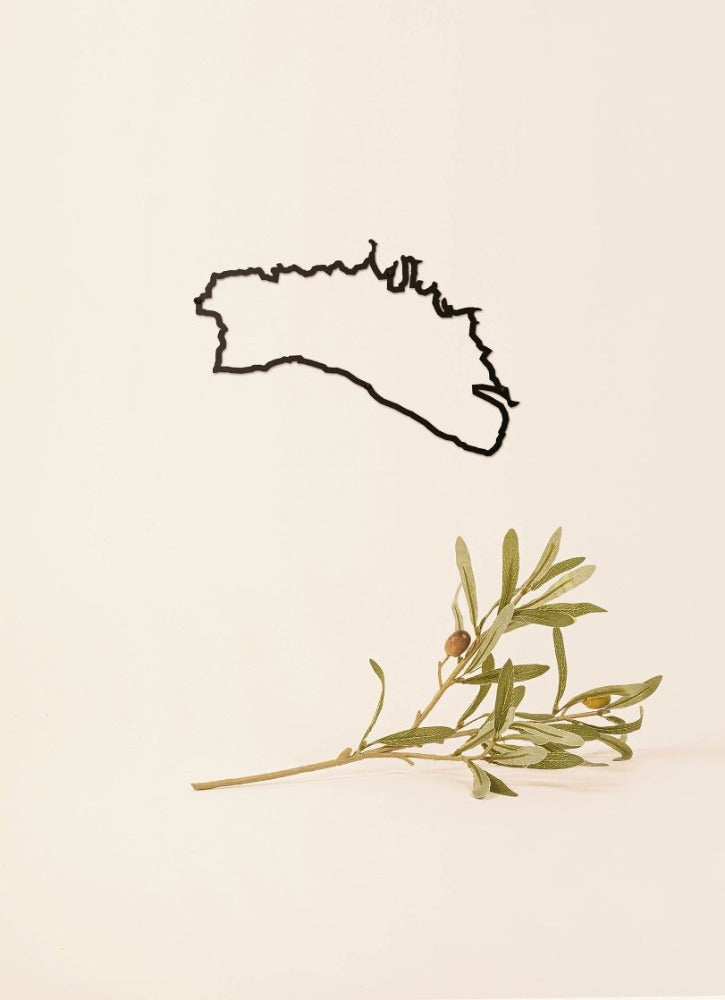 Minorque - The Line Island - silhouette d'île en acier inoxydable