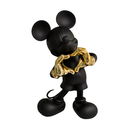 Mickey With Love - Noir et Or - figurine en résine 30cm - Leblond Delienne