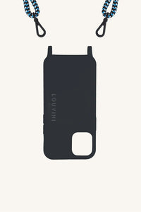 Coque et bandoulière Milo noire Louvini Paris pour iPhone 13, 13 mini,13 pro, 13 pro max
