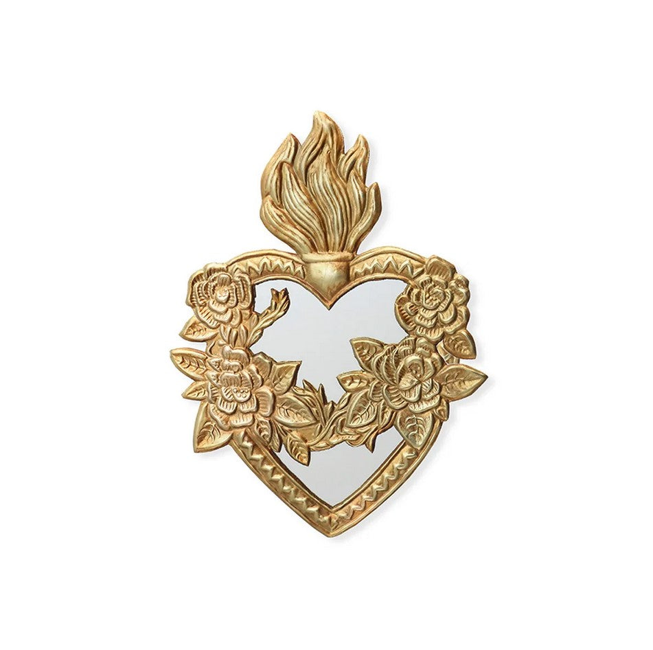 Miroir Discret - Ex-voto miroir en acier patiné - Boncoeurs