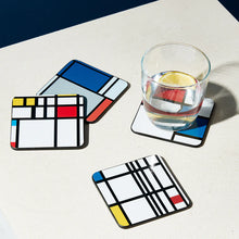 Charger l&#39;image dans la galerie, Mondrian - Set de 4 sous-verres - MoMa
