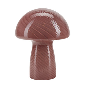 Lampe champignon rose foncé - lampe mushroom en verre - Bahne