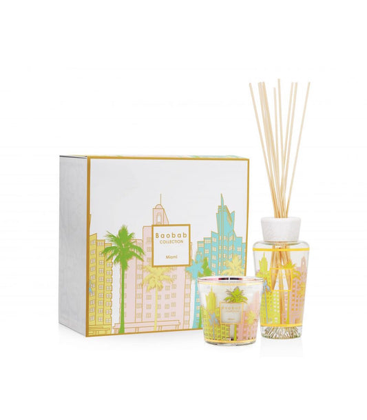 My First Baobab Miami Gift Box - bougie et diffuseur parfumés Cyprès Cèdre Musc - Baobab 