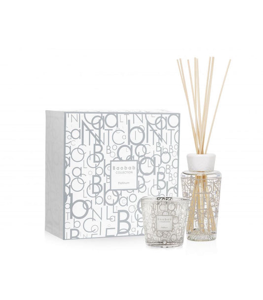 My First Baobab Gift Box Platinum - bougie 30H et diffuseur 250ml - Ambre, pamplemousse et Mandarine - Baobab