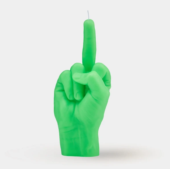 Fuck You Néon Vert - bougie main doigt d'honneur - Candle Hand