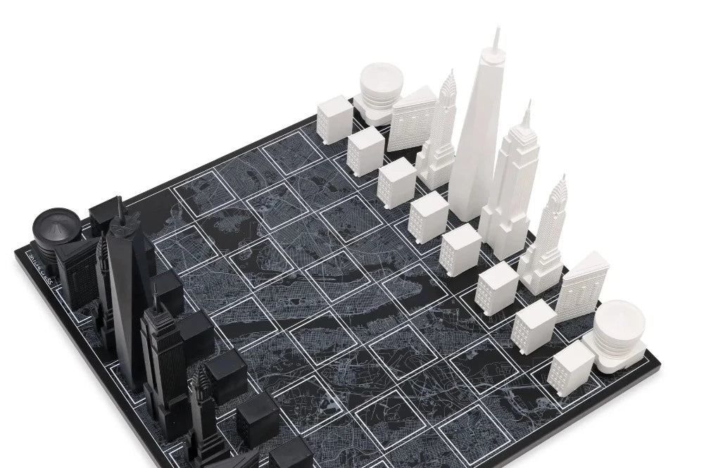 New-York Edition Map - Jeu d’Échecs pièces en forme de bâtiments, plateau carte - Skyline Chess