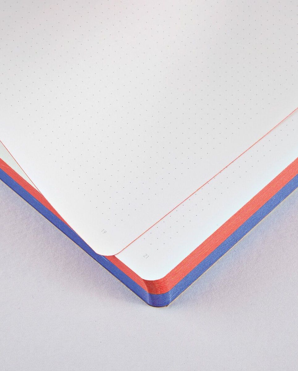 Yes No - Carnet en cuir souple rouge et bleu sur fond blanc - 256 pages - Nuuna