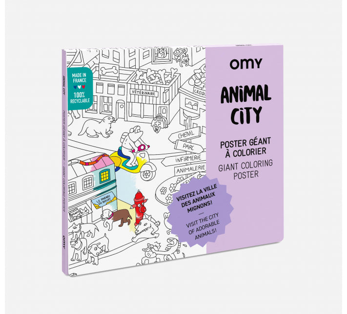 Animal City - Poster Géant à Colorier 70x100 - OMY