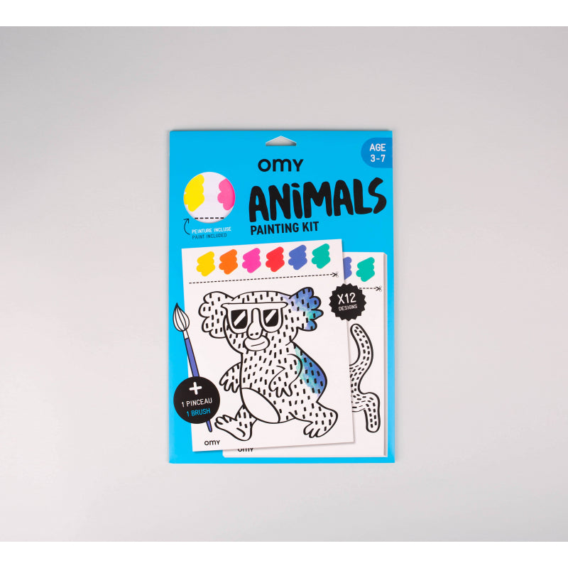 Animals - kit de peinture à l'eau - 12 illustrations - OMY