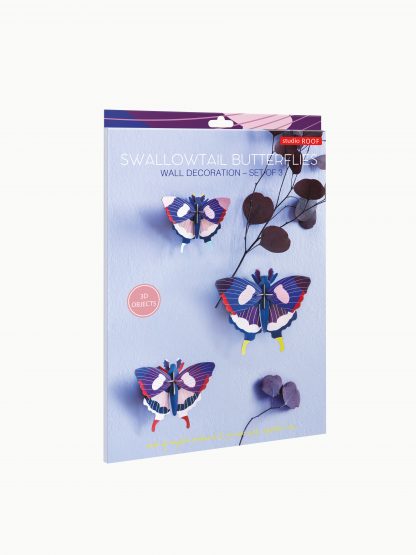 Machaon, Set de 3 papillons à monter, en carton recyclé et encres végétales par Studio Roof