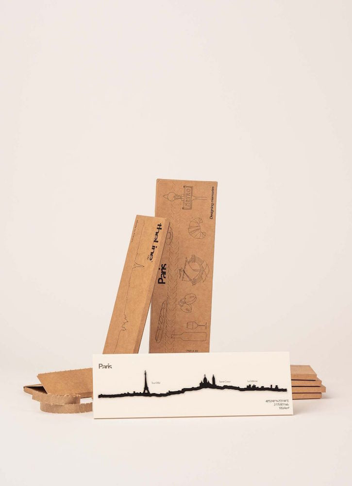 The Line Mini Paris - skyline 19 cm en acier sur support cartonné - The Line